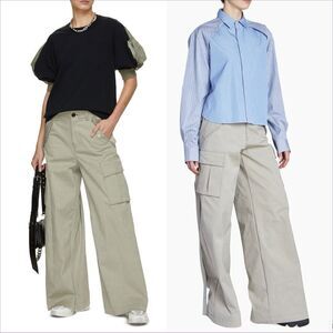 SACAI Peach skin technical cargo pants in size 2